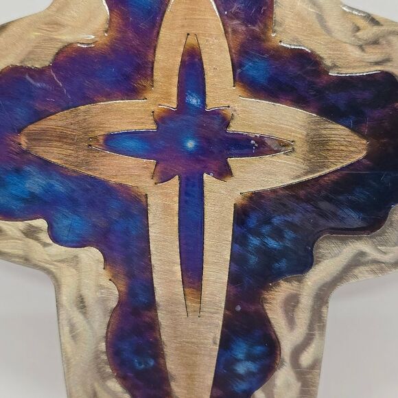 David Broussard Signed Jeweled Steel Infiniti Cross Crucifix Wall Hanging 2006 - Picture 2 of 8